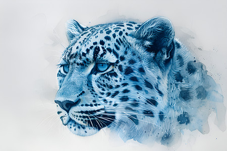 一只可爱的豹子绘画背景图片