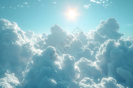 窗外蓝天飞机窗外透过云层照射的太阳插画