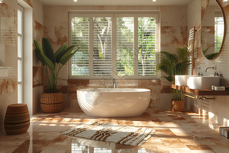 浴缸图片住宅内宽敞的卫生间背景