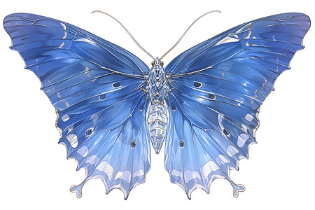 优雅的蓝色蝴蝶高清图片