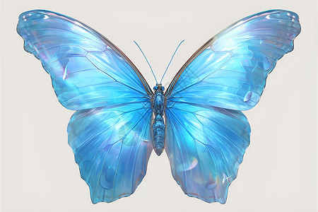 蓝色蝴蝶美丽的插画高清图片