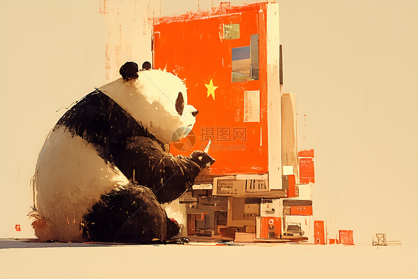 玩游戏中的熊猫图片