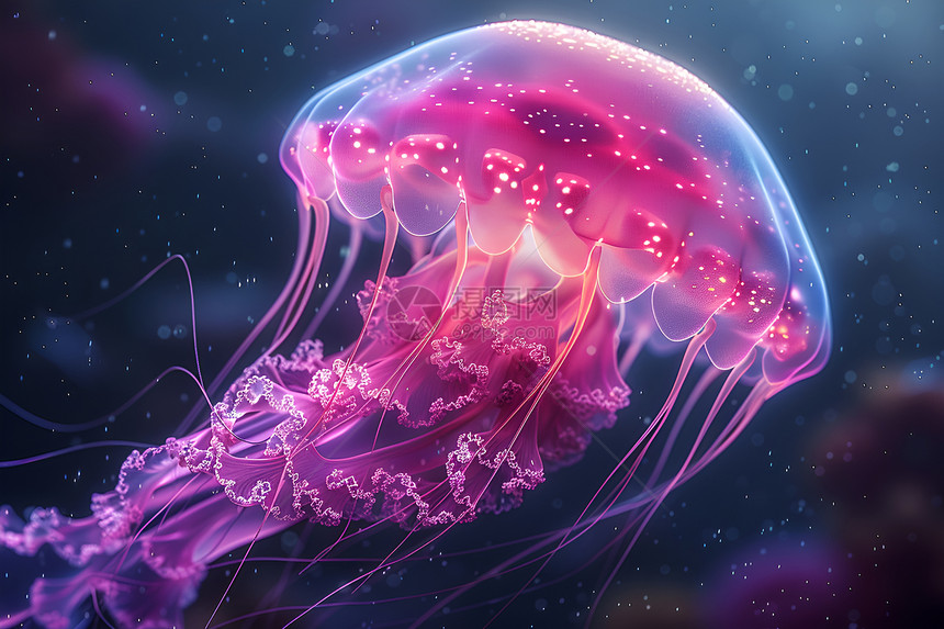 海底世界的粉色水母图片