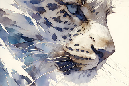 猎豹的水彩画背景图片