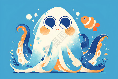 海洋动物贴纸海洋世界插画插画