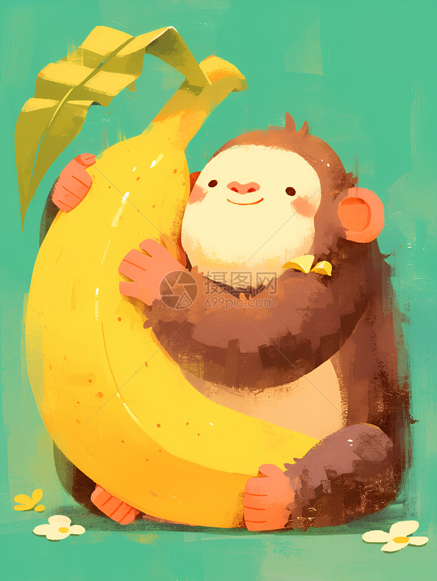 欢快的猴子玩香蕉图片