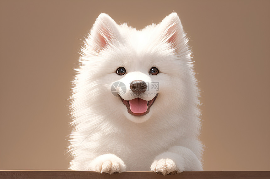 快乐的笑容萨摩耶犬图片
