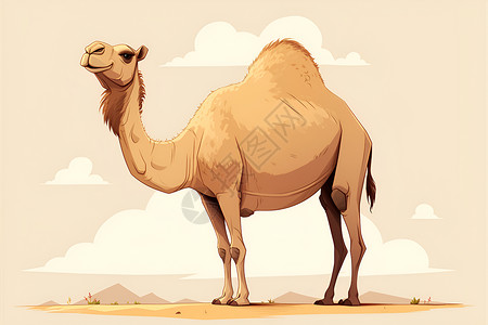 沙漠中站立的骆驼背景图片