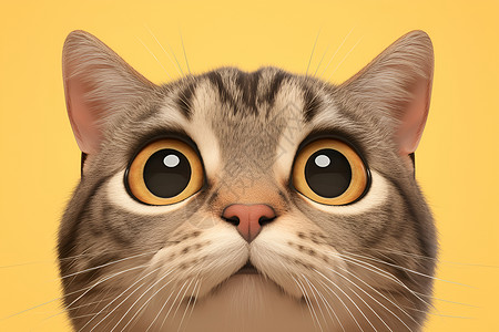 大宠物大眼睛的猫咪插画