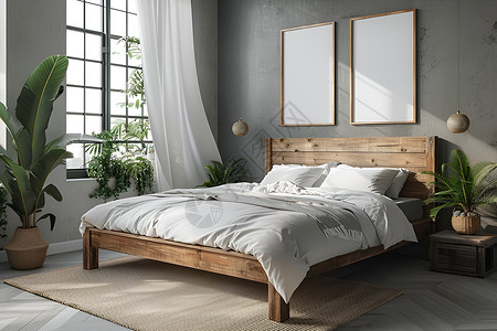 木床温馨原木卧室设计图片