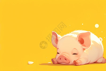 趴着的小猪动物猪脏粉高清图片