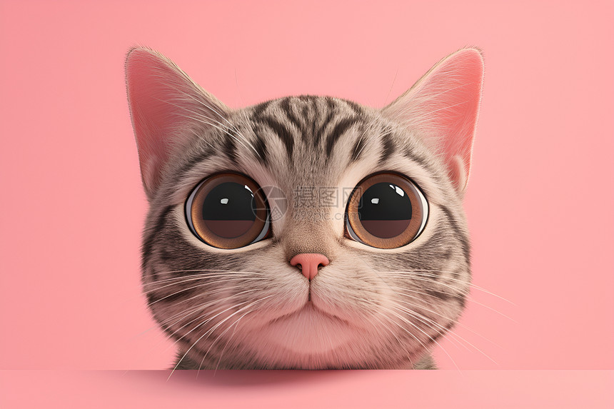 睁大眼睛的小猫图片