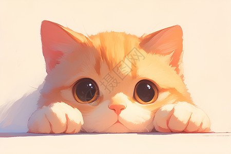 可爱猫咪爪子插画趴着的小猫咪插画