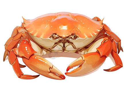 大红螃蟹一直蒸熟的螃蟹插画