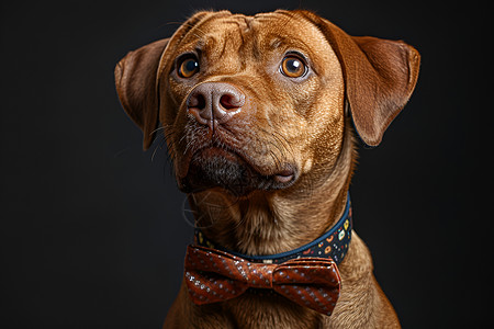 狗狗卡通图戴着领结的小狗狗背景