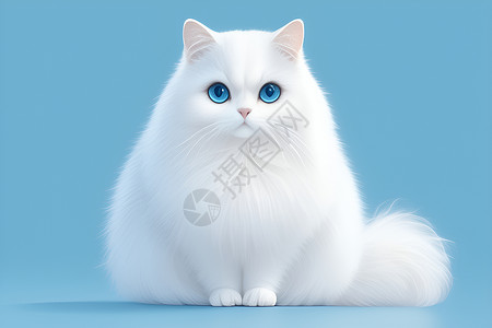坐着的白色猫咪高清图片