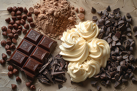 一张巧克力与奶油高清图片