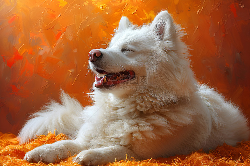 秋日里的快乐狗狗图片
