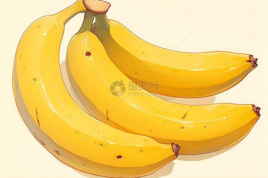 美味香蕉插画图片