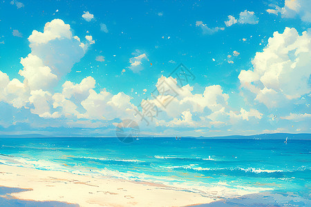 梦幻海滩美景背景图片