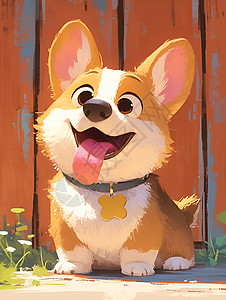 快乐的卡通狗背景图片