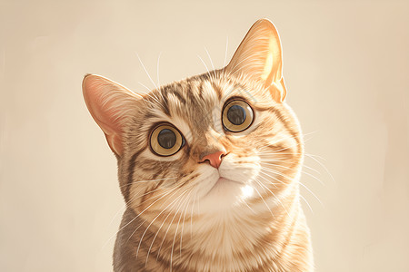 表情动物猫咪惊奇的表情插画