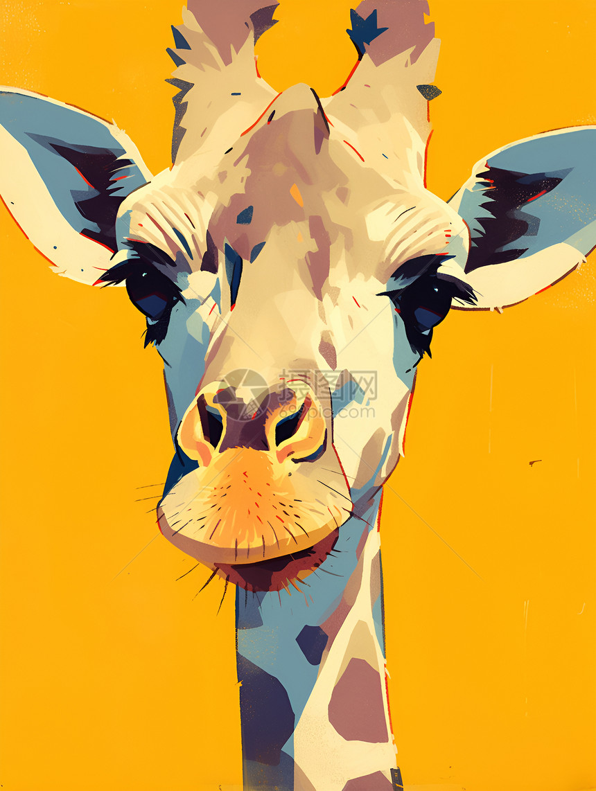 色彩斑斓的长颈鹿图片
