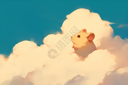 云彩中的小老鼠背景图片
