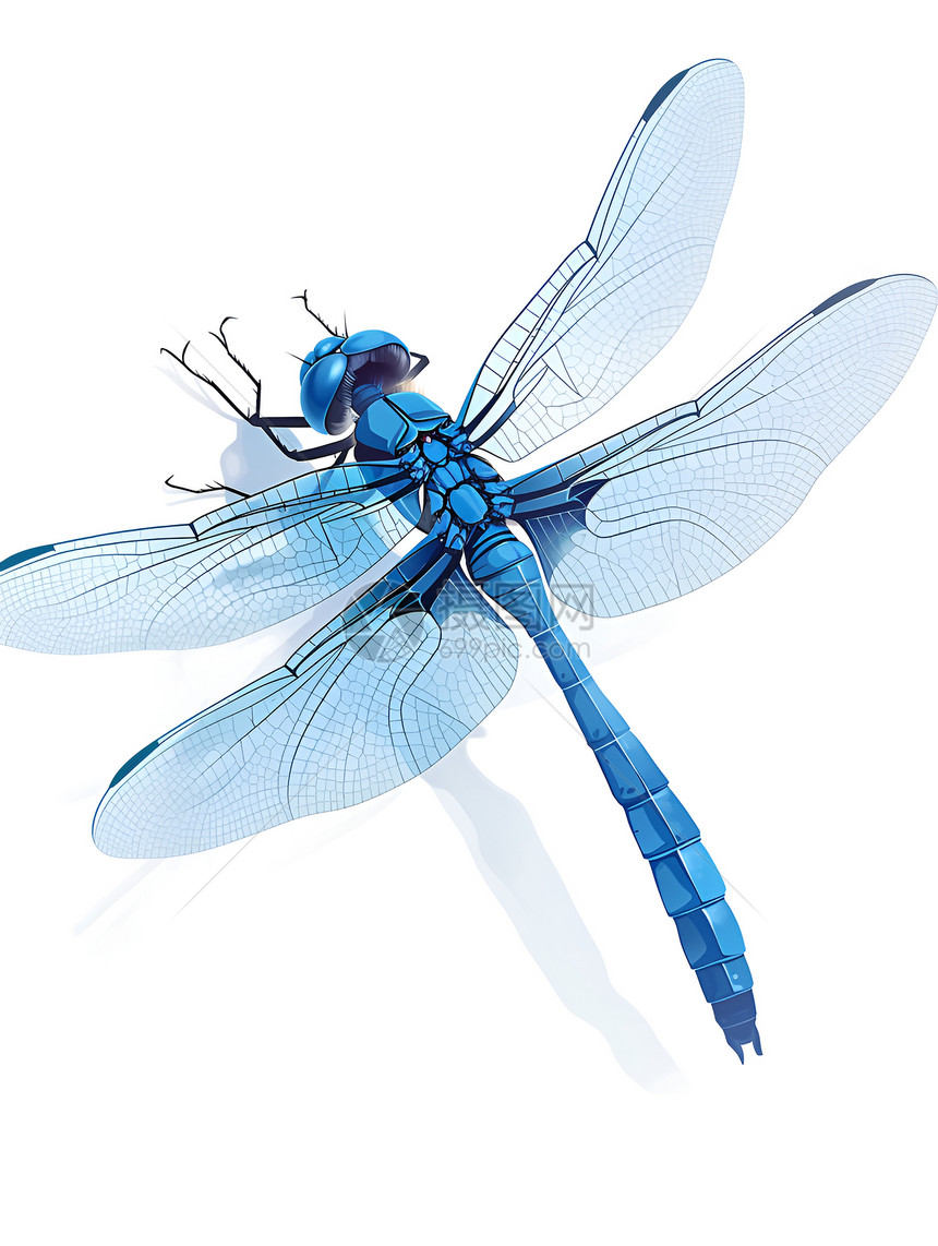 悠然的蓝色蜻蜓图片