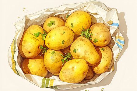 马铃薯粉条美味土豆插画插画
