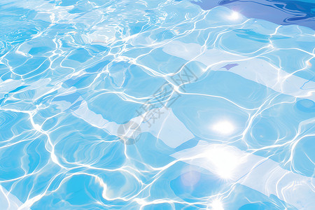 夏日蓝色背景宁静的游泳池插画