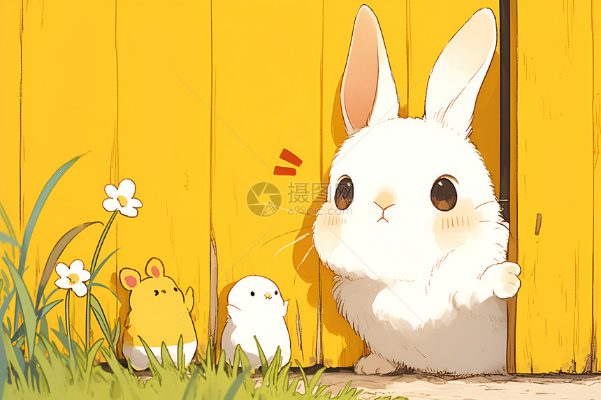 快乐的兔子图片