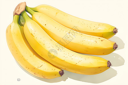 黄色果肉香蕉三重奏插画