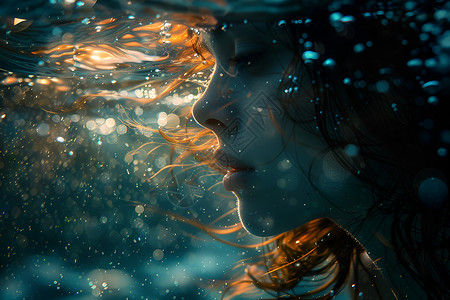水中的女人背景图片