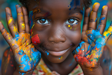 艺术颜料孩子绘制的奇妙世界背景