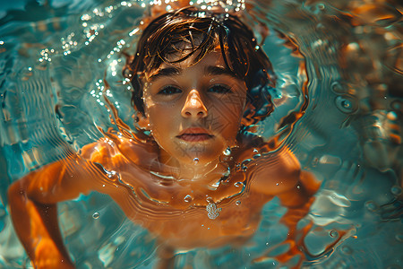 水中的动感男孩背景图片