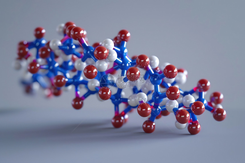 红白蓝构造的分子图片