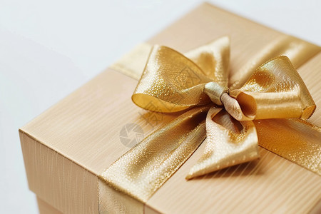 金色精美丝带金色蝴蝶结礼盒背景