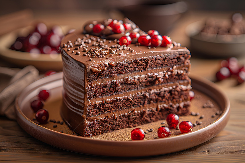 巧克力蛋糕的美味图片