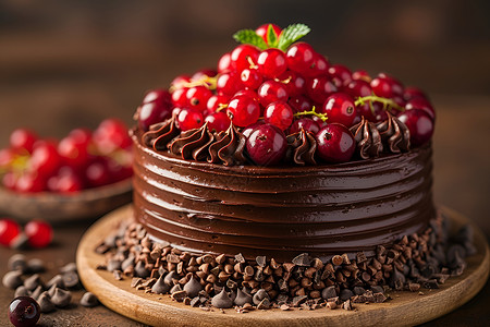 水果巧克力蛋糕背景图片