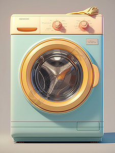 可爱的卡通洗衣机背景图片
