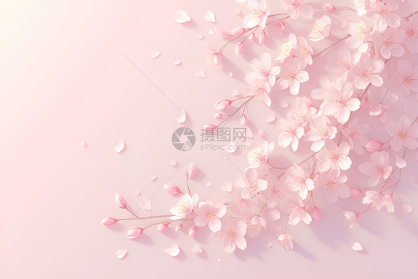 粉色樱花背景图片