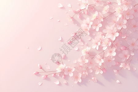 美丽的樱花粉色樱花背景插画