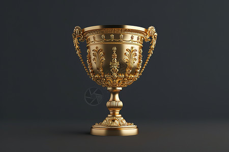 桌上的金色奖杯背景图片