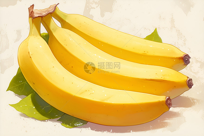 香蕉插画背景图片