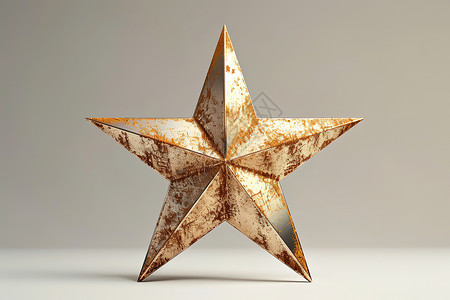 立体星形金属的五角星模型插画