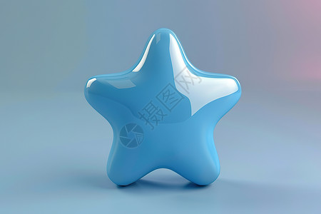 立体门模型蓝色的星星插画