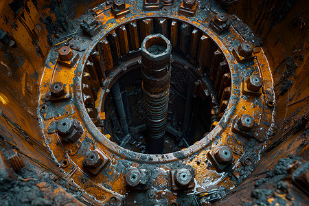液压钻机复杂的机械装置背景