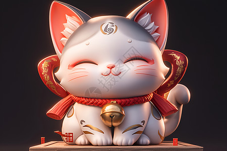 陶瓷电容可爱的陶瓷招财猫插画