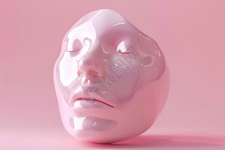 粉色彩妆粉色背景中的面具插画